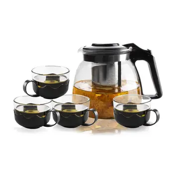 

Glass Teapot Set Household Tea Set Teacup Cold Kettle Glass Kung Fu Tea Set Tea Filter Teapot Set Tea Pots Blooming Tea Glass