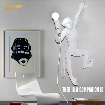 

Resin Monkey Wall Lamp Gold Black White LOFT Wall Lights Led Indoor Lighting Luminaire Aisle Outdoor Kitchen Wall Sconce Lamp