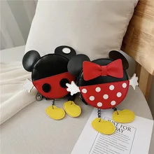 Дисней Микки девочка мультфильм школьная сумка Детская монета кошелек мини сумка новая детская Минни сумка на плечо цепь pu кожа для женщин