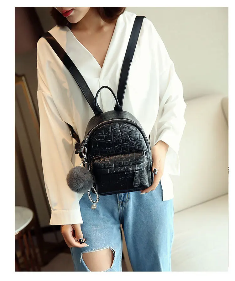 Female White Back Pack Black Backpacks Mini Backpacks Women PU Leather Cute Small Backpack For Teen Girls Fashion Bagpack Woman cool backpacks accessories	