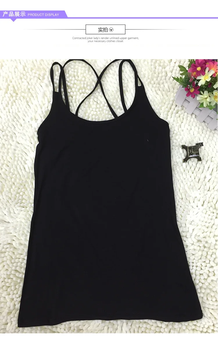 Корейский стиль Осень стиль Camisole модал Camisole Yiwu Slim Fit сплошной цвет База Топы