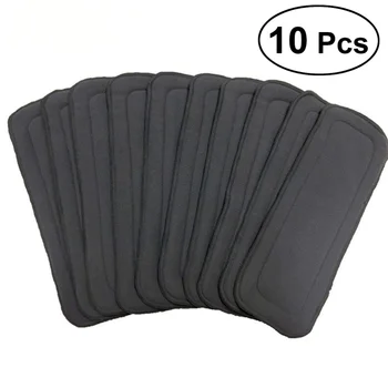

10 Pcs Baby 5-layer Bamboo Fiber Charcoal Washable Reusable Liners Diaper Nappies (Grey)