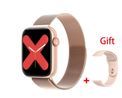 and pink strap W75 ЭКГ смарт-браслет 1:1 монитор сердечного ритма серии 5 часы 5 40 44 мм фитнес-трекер W75 ip68 Водонепроницаемые Смарт-часы VS IWO 12 8 - Цвет: and pink strap