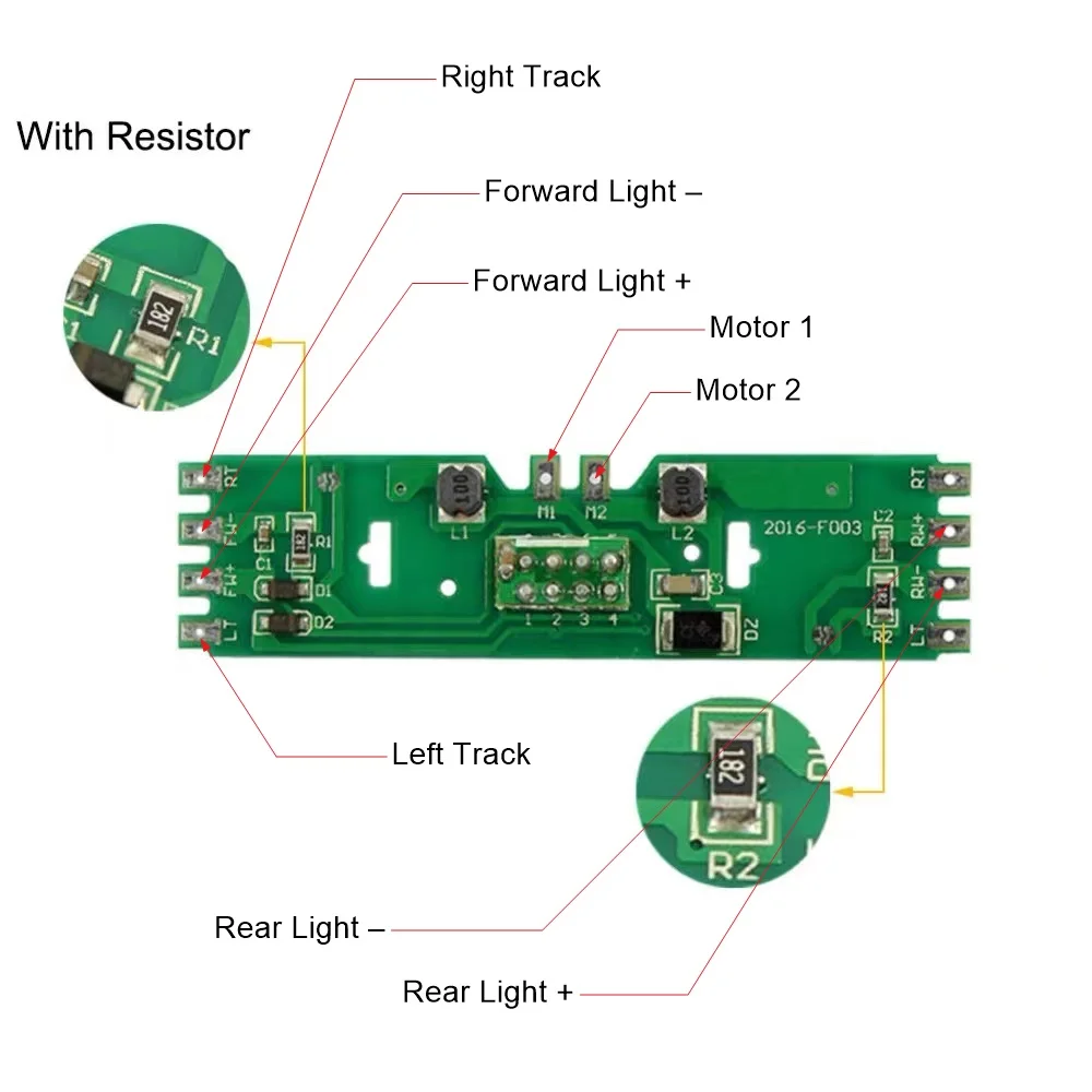 HO 1:87 Scale Train Model PCB Circuit Board With Resistance for Bachmann Train Model - Upgrade Version — view 2