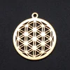 5pcs/lot Flower of Life DIY Charms Wholesale 100% Stainless Steel Yoga Lotus Connectors Charm Om Hansa Hand Jewelry Pendant ► Photo 2/6