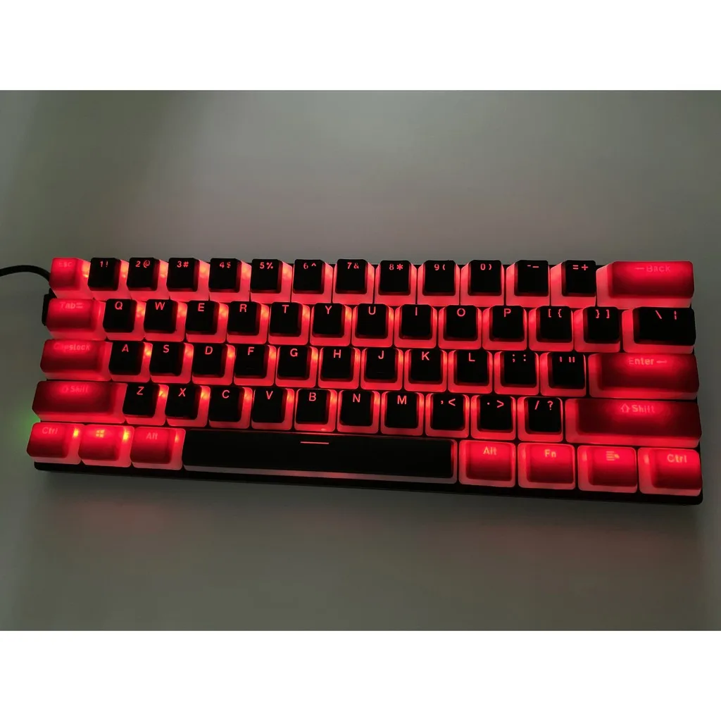 Pudim Keycap 108 Duplo Tiro Pbt Pudim Keycap Ansi Iso-configuração Oem 60 87 104 108 Interruptor Retroiluminado Mecânico Vermelho Preto - Imagem 4