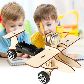

Wood DIY Craft toys Plane Electric Glider Aircraft Model For Kids Gift Toys Smart children Science Education Party toys