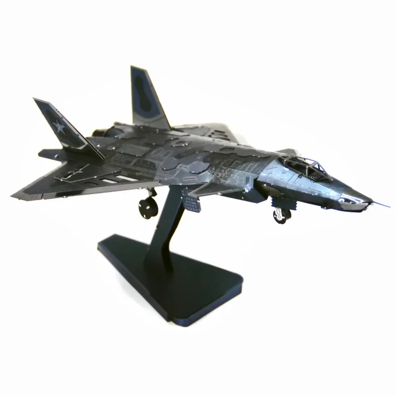 Цветная J-20 металлическая Сборная модель 3D Трехмерная коллекция пазлов