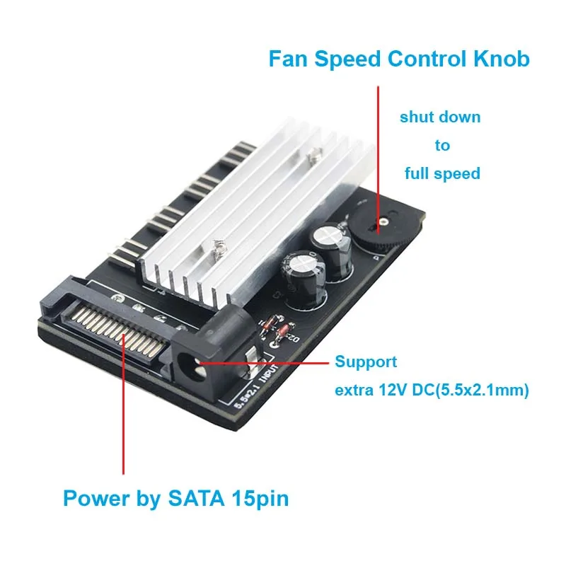 3 контактный контроллер вентилятора х канальный разъем Molex или SATA разветвитель с