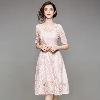 

2020 Autumn Big Code Women's Wear Elegant Embroidery Temperament Dress Waist A Word Length Skirt