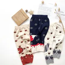 Tonytaobaby/осенне-зимняя детская одежда; леггинсы с изображением животных; вязаные штаны; зимняя одежда для маленьких девочек; штаны для девочек