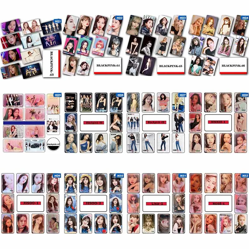 

10 Pcs/set KPOP BLACKPINK Album JENNIE Lisa Self Made Paper Lomo Card Sticker PhotoCard Sticker Photocard
