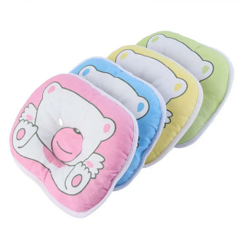 Baby Cartoon Animal Anti-Roll Pillow Newborn Infant Foam Memory Cushion Anti Flat Head Syndrome for Crib Cot Bed Neck Support | Мать и