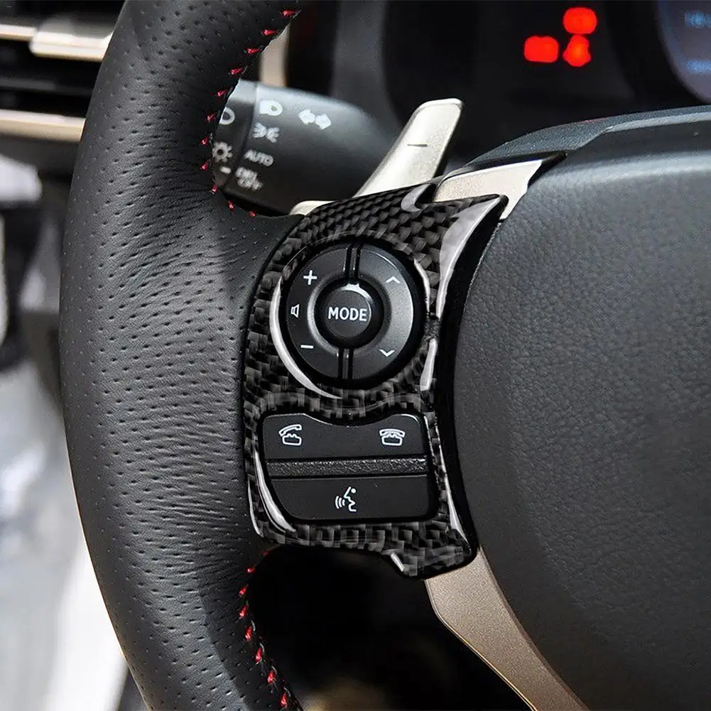Кнопка рулевого колеса из углеродного волокна подходит для Lexus IS250 NX200T 300H декоративные наклейки автомобильные аксессуары для интерьера