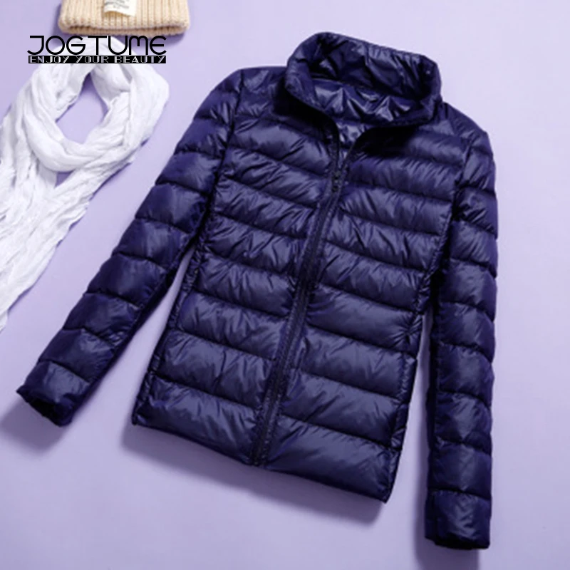 

Womens Bomber Jackets Light Ultra-thin Spring Autumn Female Slim Short Coats Warm Duck Down Size:S-7XL Factory Outlet 13Colors