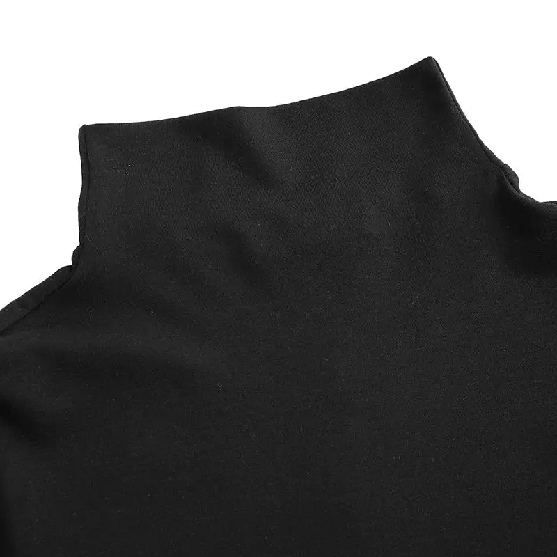 ZANZEA Женская водолазка с длинным рукавом свитер осень асимметричный подол пуловер однотонный базовый Blusas халат на молнии рубашка повседневные топы