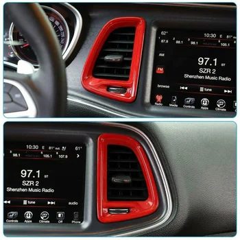 

4pcs Air Condition Red Outlet Vent Trim Premium For Dodge Challenger 2015-2019 For Left-Handed Vehicles Practical