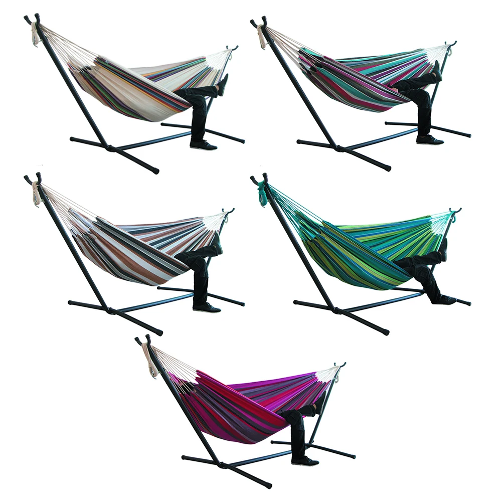 200x150cm Home Indoor Large Without Stand For Bedroom Thicken Widened Foldable Portable Garden Stripe Canvas Hammock Sleeping hammock straps