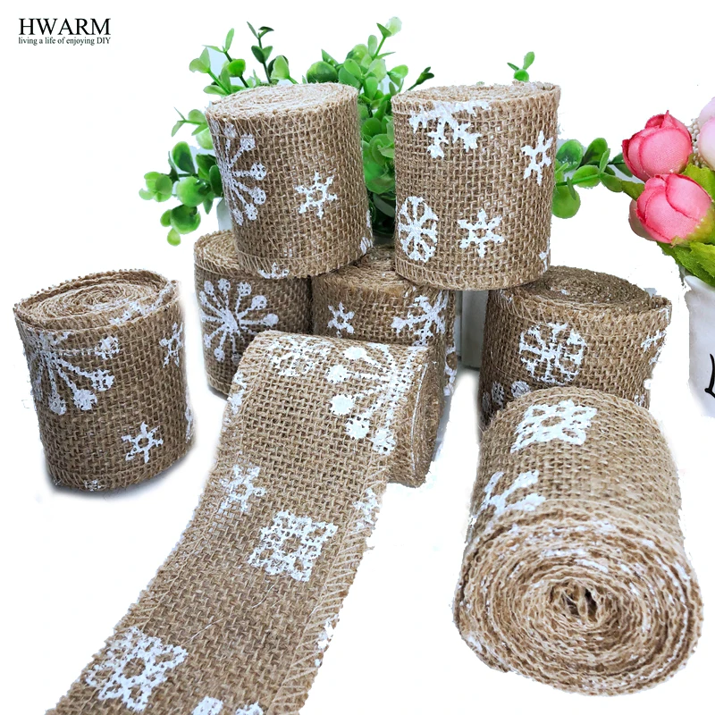 

8pcs 6cm Golden Directional Linen Lace Fabric Ribbon DIY Handmade Wedding Christmas Decoration For Home PartyFavors Accessories