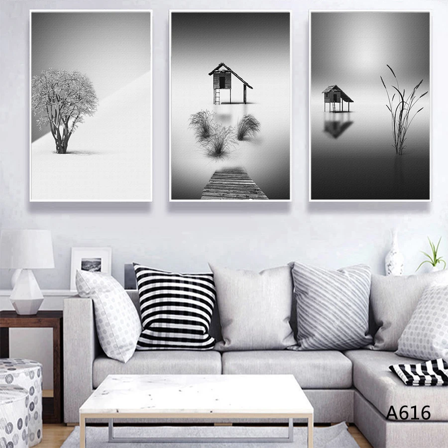 

Black Bridge Modern Style Wall Art Oil Painting Nordic Wall Decoration Poster Printing Chaoyang Wall Poster Bedroom