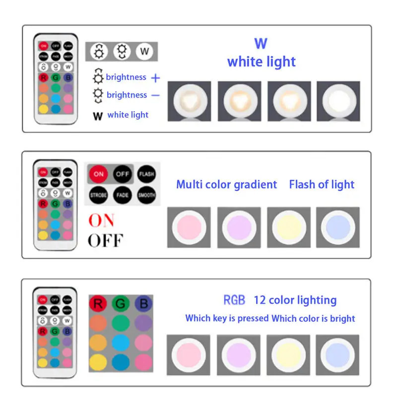 Remote Control RGB Bathroom Cabinet Light Powered Touch Sensor closet lamps led lights for bedroom Living room kitchen lighting