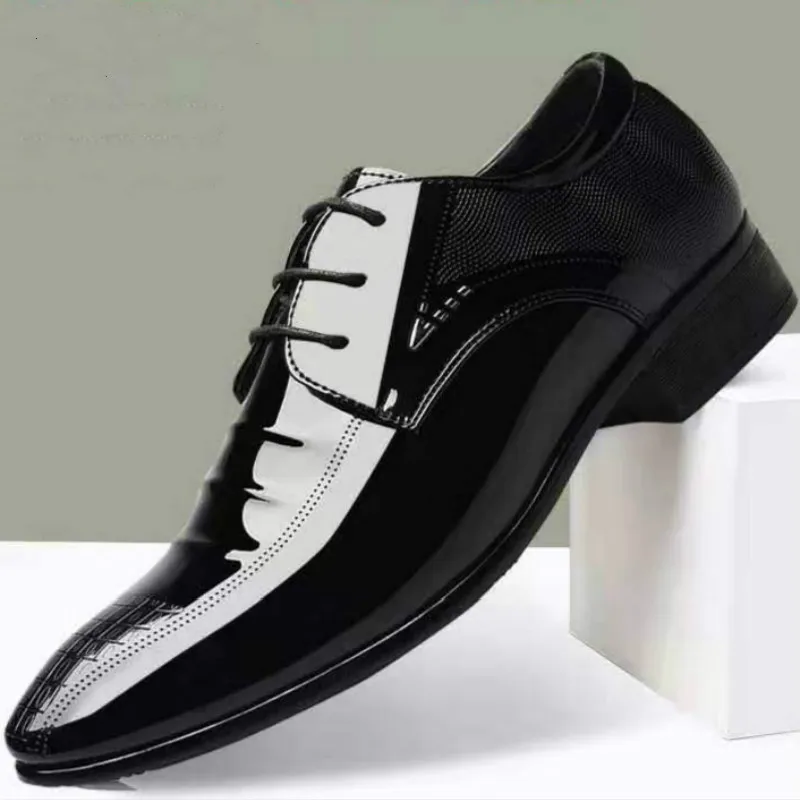 

Formal Wear Leather Shoes Men's Bright Surface England Korean-style Black Tip Trend Men Business Casual Shoes Soft Bottom Soft S