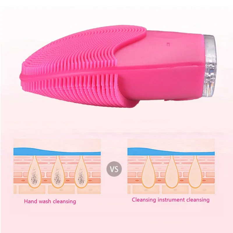  USB Rechargeable Facial Cleansing Brush High Frequency Vibration Anti Wrinkles Facial Device for Sk