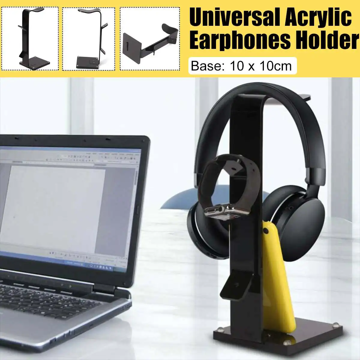 Universal Headphone Stand Acrylic Headset Hanger Gaming Earphone Holder Display Bracket Rack