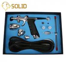 Воздушная кисть 0,3 мм/0,5 мм/0,8 мм Двойное действие триггер стиль для Аэрограф живопись для лица тела татуировки Инструмент иглы