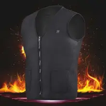 Теплый Электрический жилет для тела с подогревом, одежда из черного углеродного волокна, горячий компресс, теплая куртка с подогревом, зимняя грелка, USB