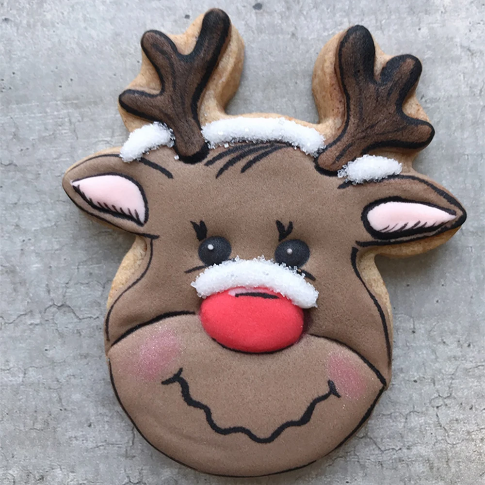 KENIAO Christmas Deer Head Cookie Cutter - 10.2 x 8.6 CM - Winter Biscuit Fondant Bread Sandwich Mold - Stainless Steel KENIAO Christmas Deer Head Cookie Cutter - 10.2 x 8.6 CM - Winter Biscuit Fondant Bread Sandwich Mold - Stainless Steel