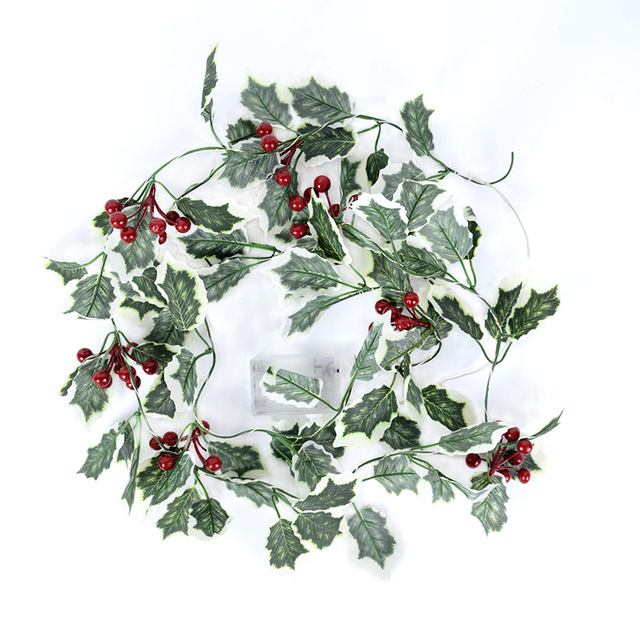 20LED Christmas String Lights Pine Cone Red Berry Christmas Garland Fairy Lights For Wedding Christmas Tree Home Party Decor