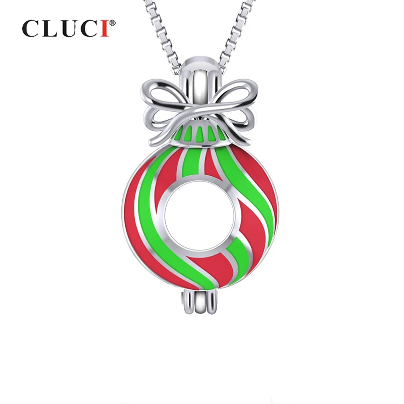 CLUCI 925 Серебряный Модный круглые кулоны и подвески для женщин ожерелье серебро 925 Wish медальон из жемчуга подарок ювелирные изделия