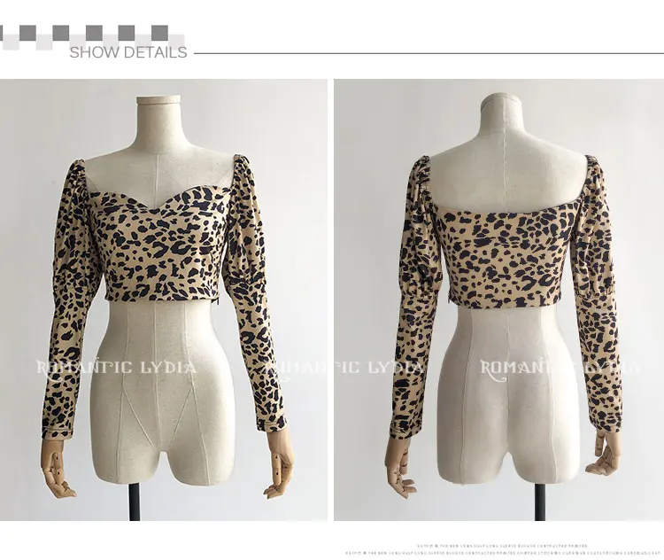 Sexy Leopard Print Women V neck Autumn Winter Crop Top Female Tank Tops Fashion Party Ladies Tops Shirts