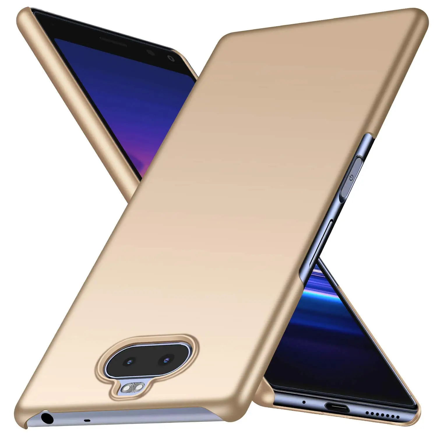 Для sony Xperia 8 чехол ультра тонкий жесткий PC задняя крышка матовый чехол для sony Xperia8 полная Защита задняя крышка телефона 6,0 дюймов - Цвет: Золотой