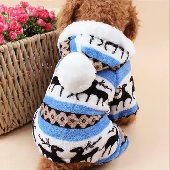 

New Winter Fashion Warm Pet Clothes Dog Pajama Cute Soft Cotton Puppy Teddy Cat Sleepwear Coat S-2XL