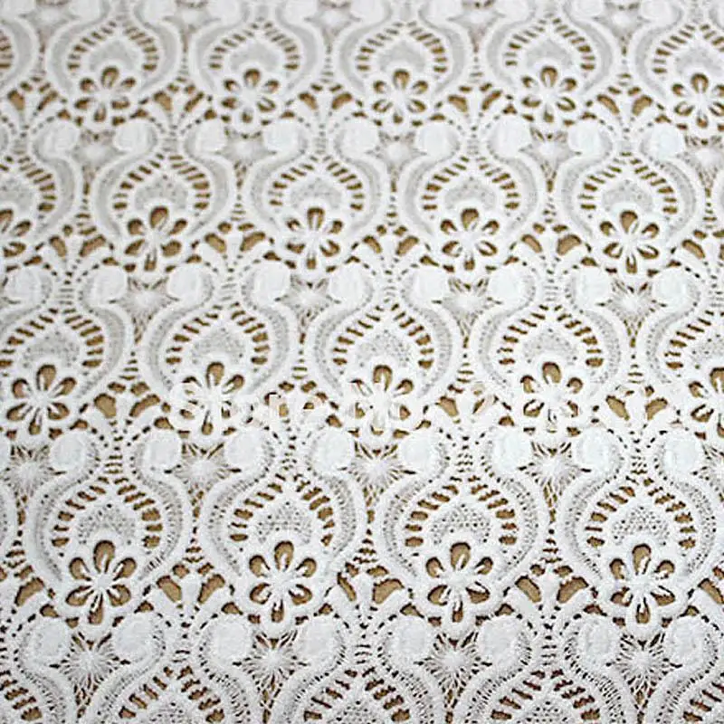 Белый Garniture perles много цветов выдалбливают Африканский Джордж кружевная ткань в нигерийском стиле водорастворимые кружева текстильная ткань Африканский шнур кружева - Цвет: Белый