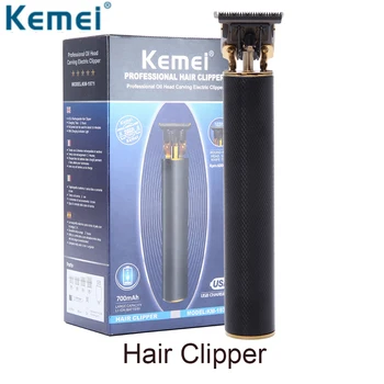 

Kemei USB Rechargeable Baldheaded Hair Clipper Electric Hair Trimmer Cordless Shaver Oil Hair Men Barber Hair Cutting Machine