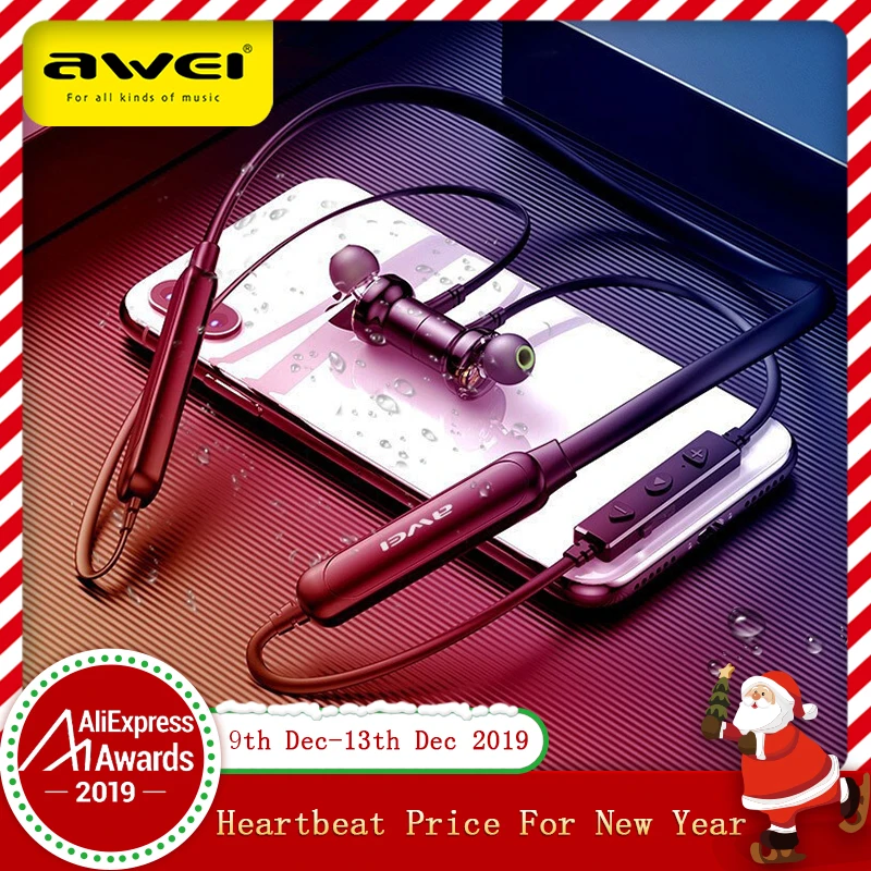 Online AWEI G20BLS Auricolare Bluetooth Cuffie Senza Fili Con Il Mic Dual Driver 14H Riproduzione Stereo Con Archetto Da Collo Auricolare Per iPhone Xiaomi