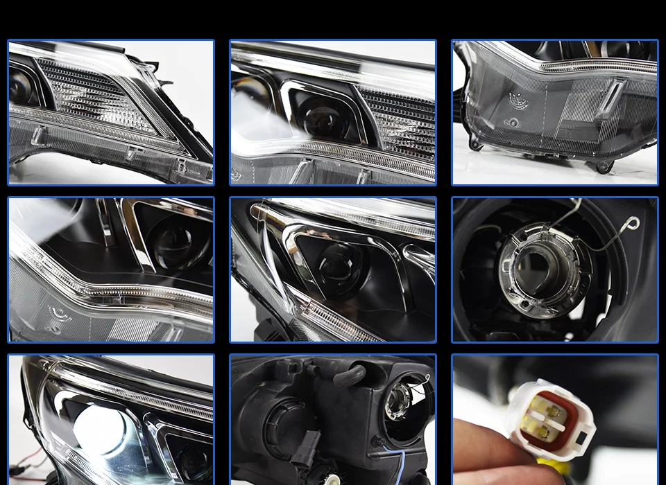 Автомобильный Стайлинг корпус передней фары для Toyota RAV4 фары 2013- светодиодный фары DRL Биксеноновые линзы дальнего ближнего света парковочные противотуманные фары