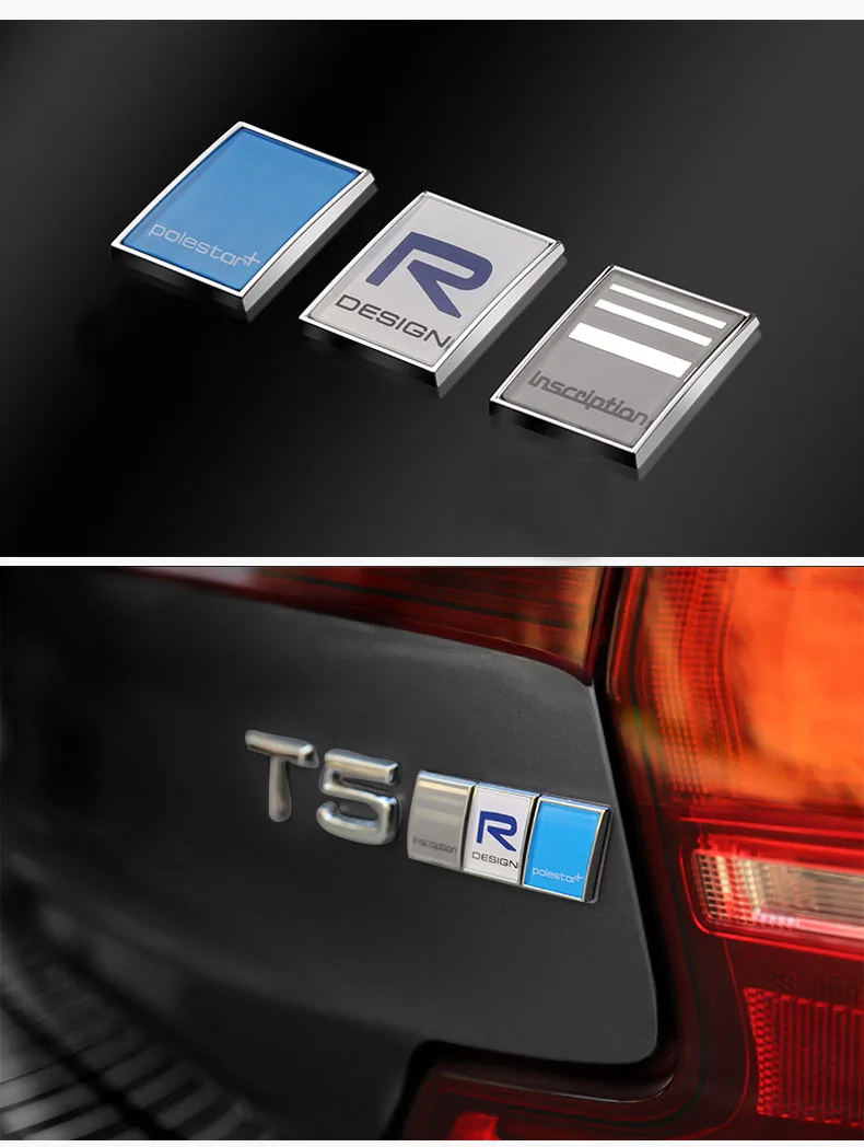 Cena R DESIGN 3D naklejki Polestar przebieg logo pokrywa bagażnika oznaczone akcesoria stopu cynku Signage remont dla Volvo Polestar naklejki