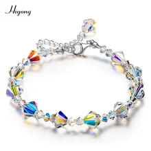 Модный Роскошный Хрустальный Браслет Аврора геометрические Кристаллы из бисера теннисные браслеты очаровательные ювелирные изделия подарок для женщин девушек