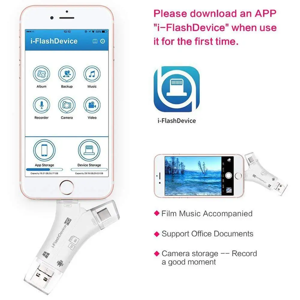 TWISTER.CK 4 в 1 iPhone/Micro usb/USB Type c/USB SD кардридер для iPhone iPad Mac & Android Micro ПК|Переходники и