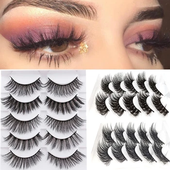 

5 Pairs false eyelashes 3D imitation hairlashes extend natural thick small fluffy eyelashes