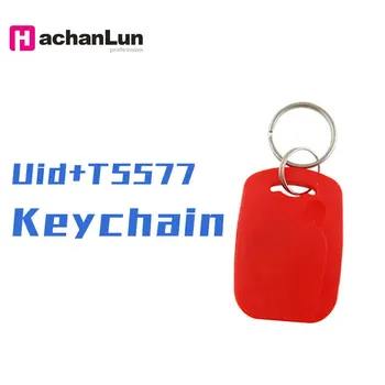

100PCS NFC smart chip access keychain RFID dual chip smart composite card token 125KHZ + 13.56MHZ rewritable label badge