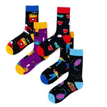 Модные мужские и женские носки перо фри череп Harajuku уличный скейтборд счастливые забавные носки японские пары хип хоп партия носков