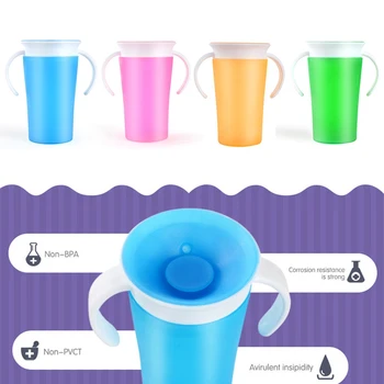 

1PCS 260ML 360 Degree Can Be Rotated Magic Cup Baby Learning Drinking Cup LeakProof Child Water Cup Bottle