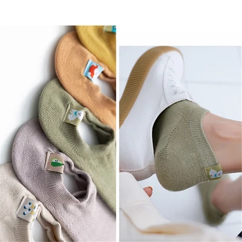 

Trendy Women Candy Color Sock Slippers Summer New Cute Solid Invisible Non-slip Low Cut Casual Cotton Breathable Ankle Boat