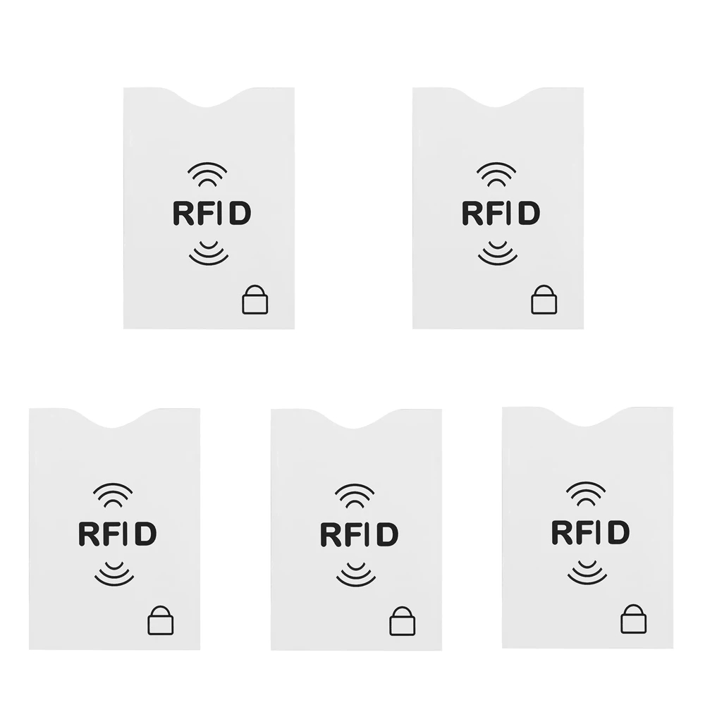 white 2 5 шт. Противоугонный для RFID с протекторами для банковских карт блокирующий держатель карты кожаный чехол чехлы Защитный чехол для банковских карт - Цвет: white 2