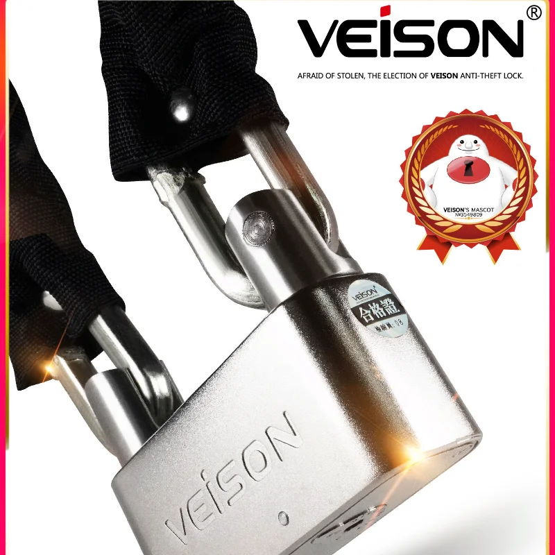 

VEISON Anti-hydraulic Shears 20 Tons Alarm Anti-theft Chain Lock for Motorcycle Car Door Scooter Bike